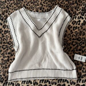 NWT White and Black Knit Tank Top